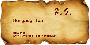 Hunyady Ida névjegykártya